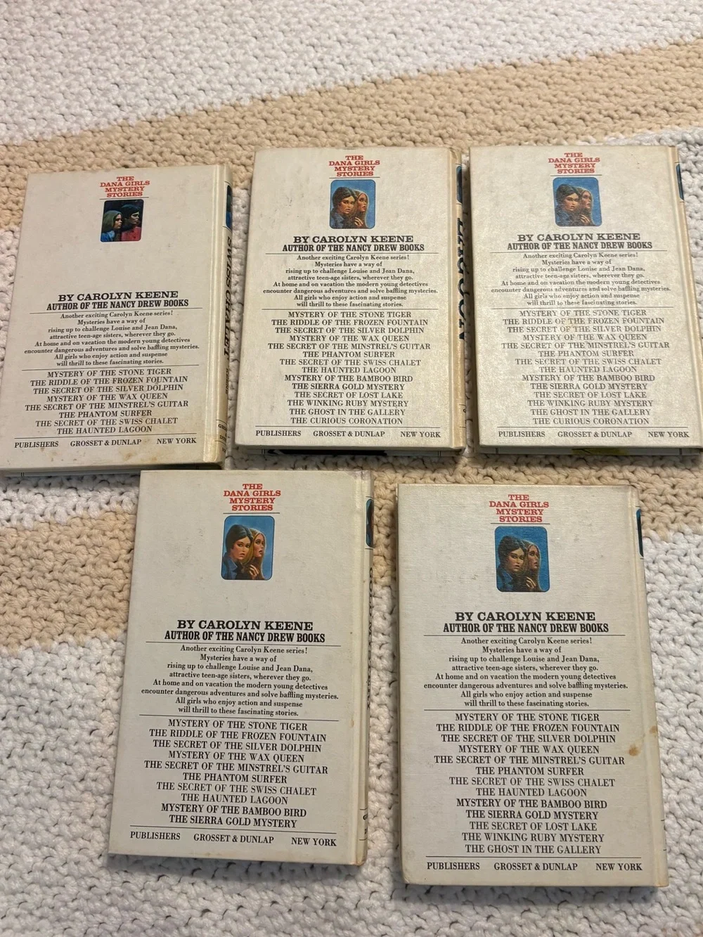 1970’s Lot of 5 Vintage Dana Girls Mystery Hardback Books 7,8,9,10,&13